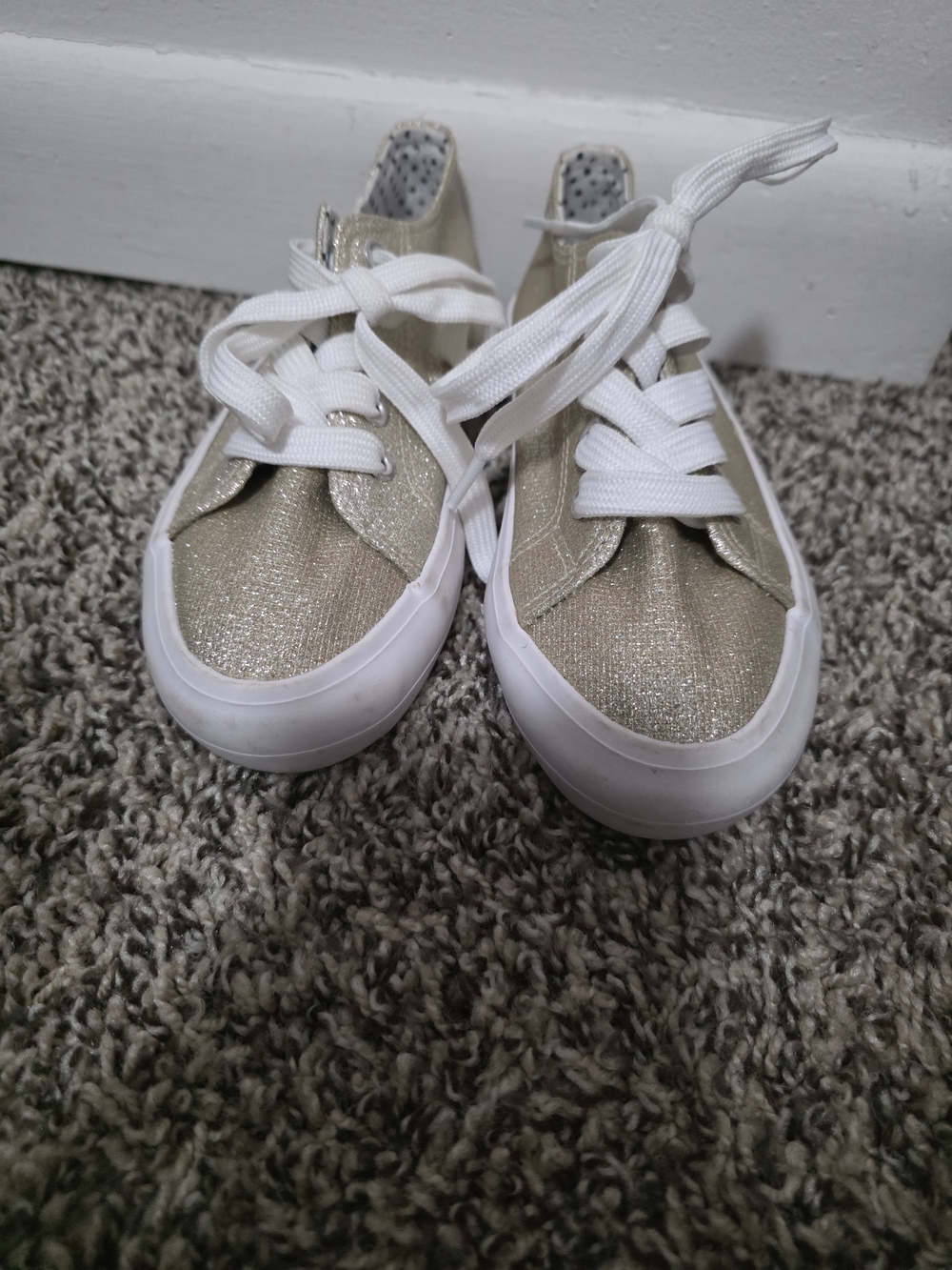 Cynthia Rowley Kids Gold Lace-Up Sneakers